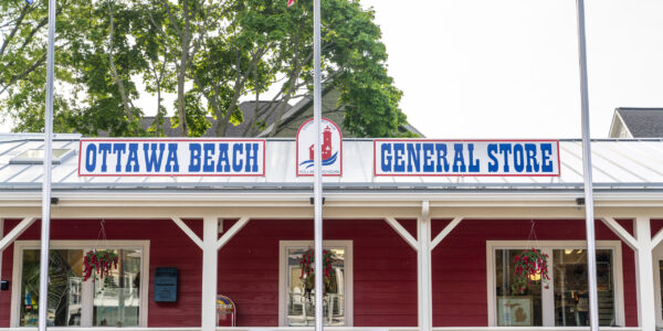 Exterior Photo of the facade of the Historic Ottawa Beach General Store in Holland Michigan