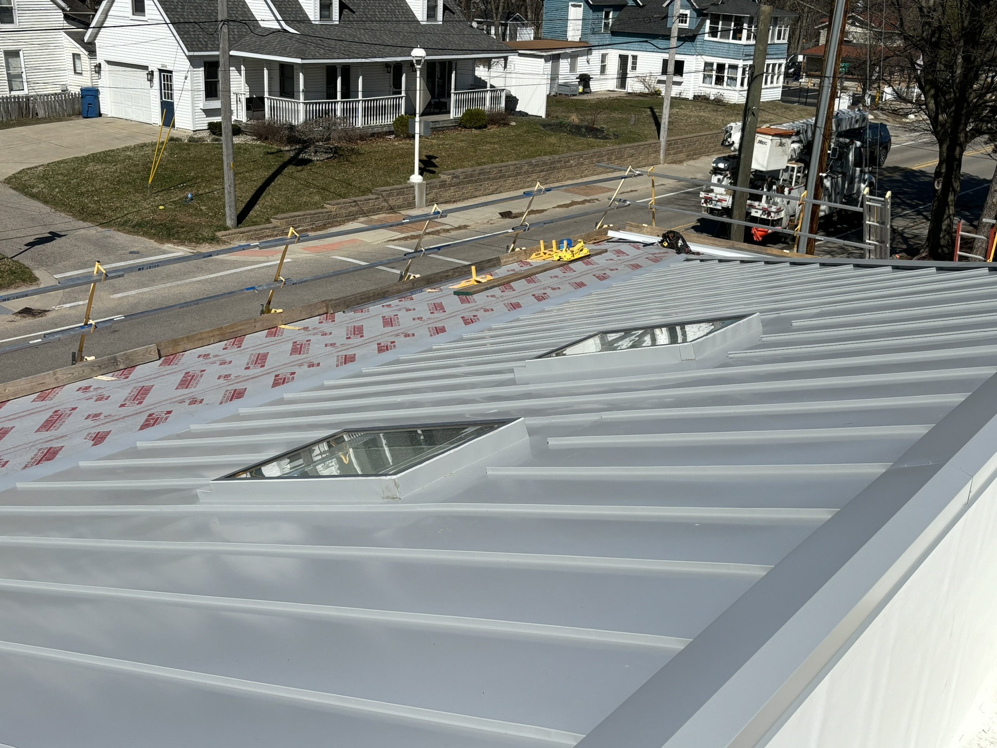 The sheet metal roof that Buist Sheet Metal installed on the Ottawa Beach General Store